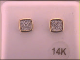 1/4CTW-DIA MENS CUSHION EARRING